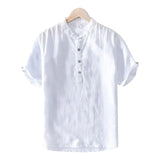 Short Sleeve Cotton and Linen Shirt