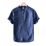 Short Sleeve Cotton and Linen Shirt