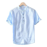 Short Sleeve Cotton and Linen Shirt
