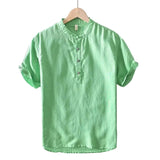 Short Sleeve Cotton and Linen Shirt